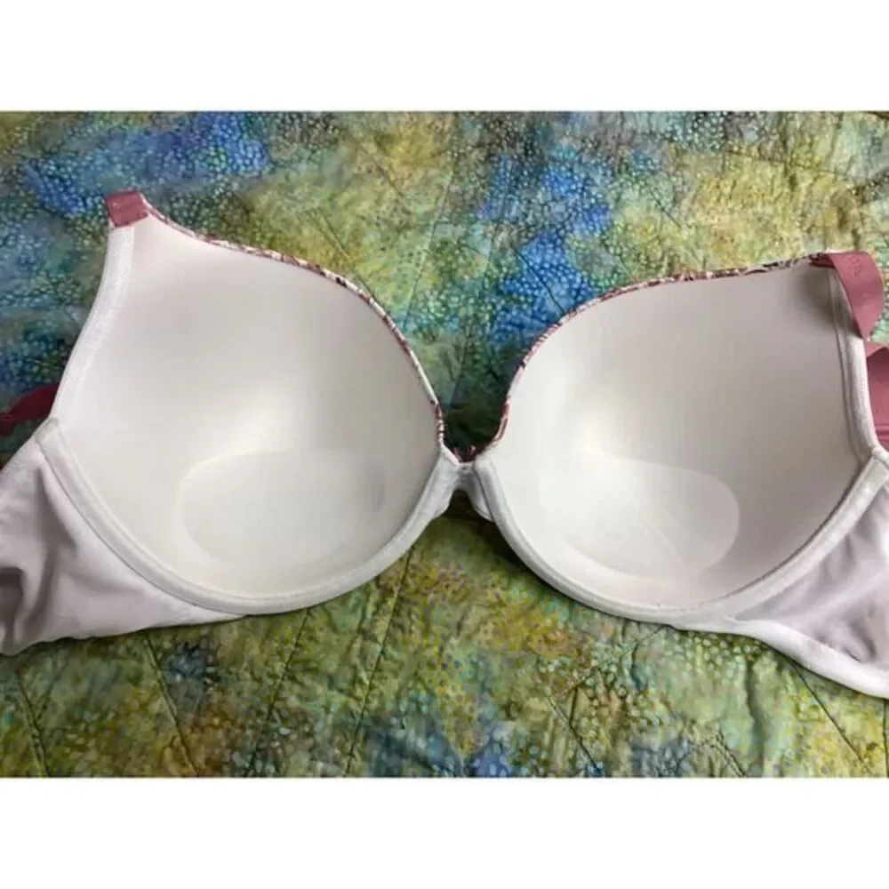 Cacique Pink Paisley Pattern Padded Underwire‎ Bra Floral Print Design 42DDD (F)